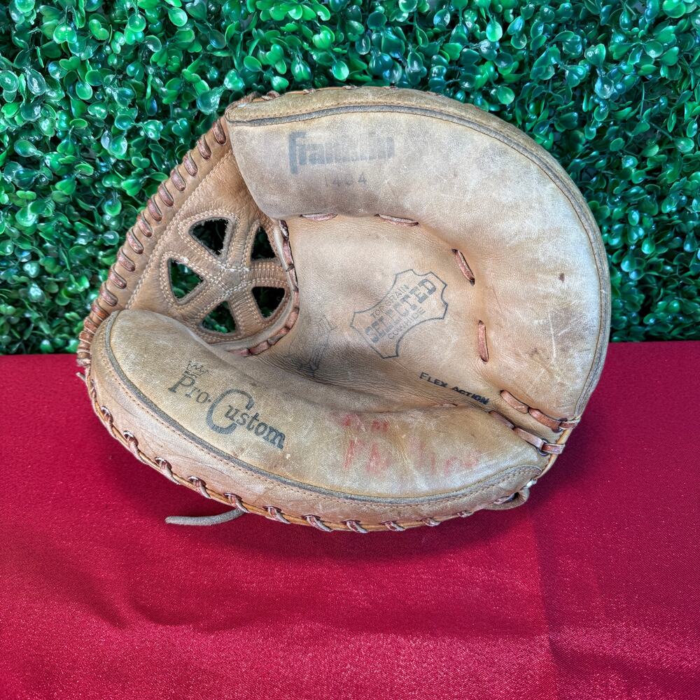 Vintage Franklin Pro-Custom Baseball Catchers Mitt  Glove Cowhide Flex